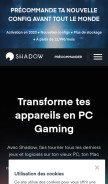 How shadow.tech looks like on a mobile device such as an iPhone.