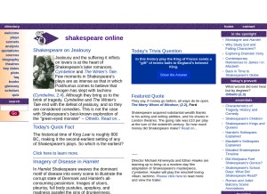 How shakespeare-online.com looks like on a tablet such as an iPad.