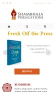 How shambhala.com looks like on a mobile device such as an iPhone.