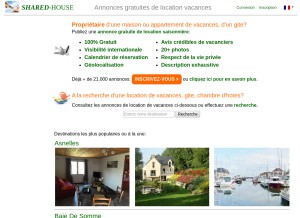 How shared-house.com looks like on a tablet such as an iPad.