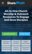 How sharefaith.com looks like on a mobile device such as an iPhone.