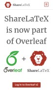 How sharelatex.com looks like on a mobile device such as an iPhone.