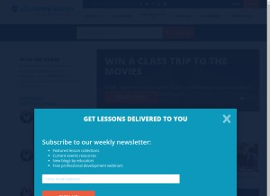 How sharemylesson.com looks like on a tablet such as an iPad.