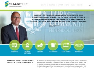 How sharetec.com looks like on a tablet such as an iPad.