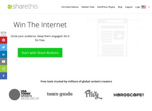 How sharethis.com looks like on a tablet such as an iPad.