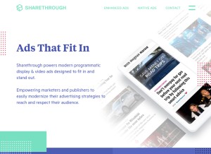 How sharethrough.com looks like on a tablet such as an iPad.