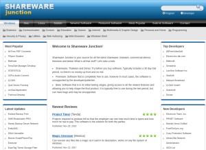 How sharewarejunction.com looks like on a tablet such as an iPad.