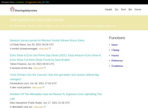 How sharingdailynotes.com looks like on a tablet such as an iPad.