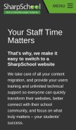How sharpschool.com looks like on a mobile device such as an iPhone.