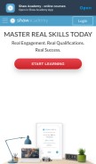 How shawacademy.com looks like on a mobile device such as an iPhone.