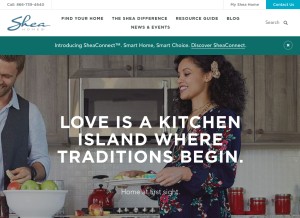How sheahomes.com looks like on a tablet such as an iPad.