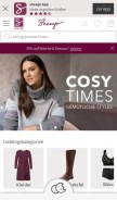 How sheego.de looks like on a mobile device such as an iPhone.