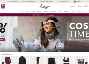 How sheego.de looks like on a tablet such as an iPad.