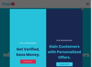 How sheerid.com looks like on a tablet such as an iPad.