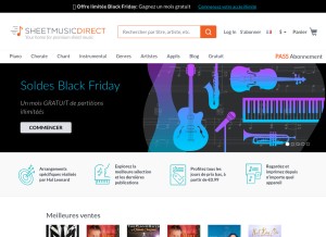 How sheetmusicdirect.com looks like on a tablet such as an iPad.