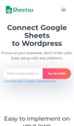 How sheetsu.com looks like on a mobile device such as an iPhone.