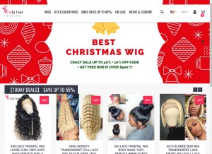 How shelahair.com looks like on a tablet such as an iPad.