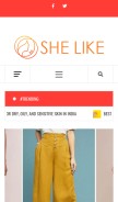 How shelike.in looks like on a mobile device such as an iPhone.