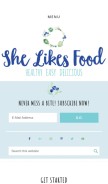 How shelikesfood.com looks like on a mobile device such as an iPhone.