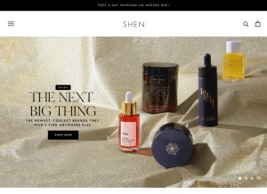 How shen-beauty.com looks like on a tablet such as an iPad.