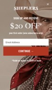 How sheplers.com looks like on a mobile device such as an iPhone.