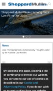 How sheppardmullin.com looks like on a mobile device such as an iPhone.