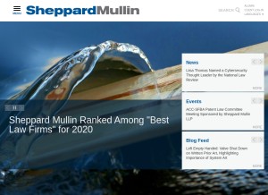 How sheppardmullin.com looks like on a tablet such as an iPad.