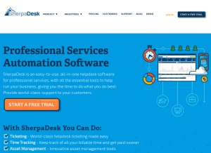How sherpadesk.com looks like on a tablet such as an iPad.