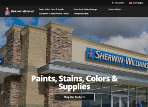 How sherwin.com looks like on a tablet such as an iPad.