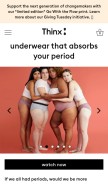 How shethinx.com looks like on a mobile device such as an iPhone.