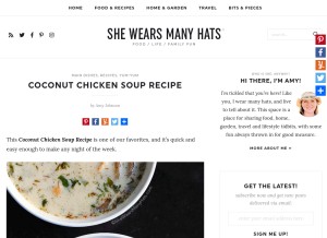 How shewearsmanyhats.com looks like on a tablet such as an iPad.