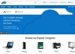 How shi.com looks like on a tablet such as an iPad.