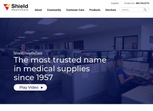 How shieldhealthcare.com looks like on a tablet such as an iPad.