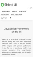 How shieldui.com looks like on a mobile device such as an iPhone.