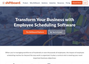 How shiftboard.com looks like on a tablet such as an iPad.