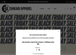 How shikari-apparel.com looks like on a tablet such as an iPad.