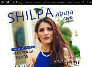 How shilpaahuja.com looks like on a tablet such as an iPad.