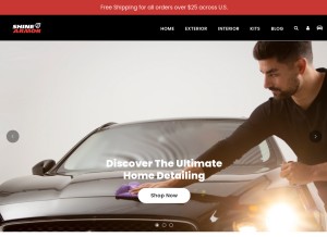 How shinearmor.com looks like on a tablet such as an iPad.