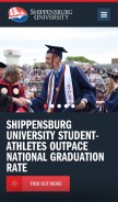 How ship.edu looks like on a mobile device such as an iPhone.