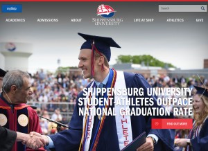 How ship.edu looks like on a tablet such as an iPad.
