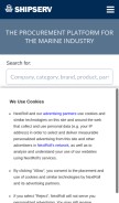 How shipserv.com looks like on a mobile device such as an iPhone.