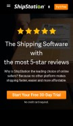 How shipstation.com looks like on a mobile device such as an iPhone.