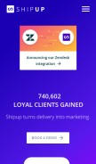 How shipup.co looks like on a mobile device such as an iPhone.