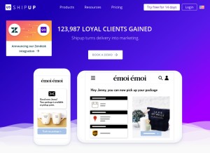 How shipup.co looks like on a tablet such as an iPad.