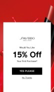 How shiseido.com looks like on a mobile device such as an iPhone.