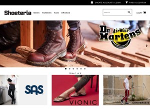 How shoeteria.com looks like on a tablet such as an iPad.