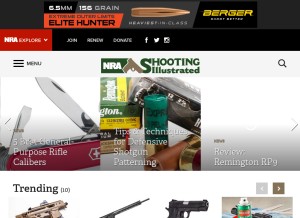 How shootingillustrated.com looks like on a tablet such as an iPad.