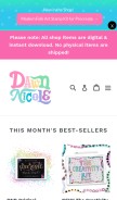 How shop.bydawnnicole.com looks like on a mobile device such as an iPhone.