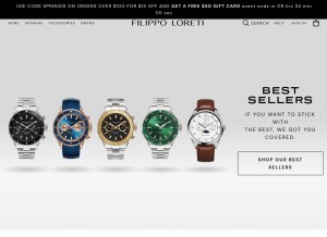 How shop.filippoloreti.com looks like on a tablet such as an iPad.