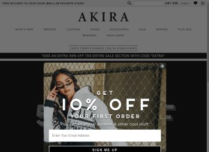 How shopakira.com looks like on a tablet such as an iPad.